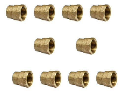 Kit 10 Und. Conector Fêmea Redução 22mm X 1/2 Cobre 2