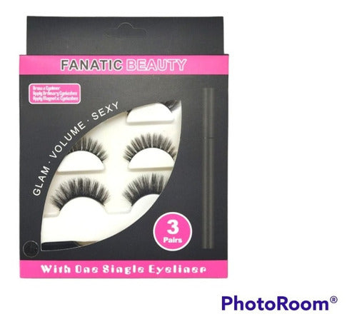 Fanatic Beauty Magnetic Lashes 3 Pairs Glam Sexy Volume 0