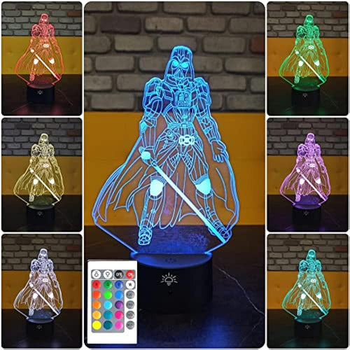 Serkyhome 3in1-3d Illusion Night Light Para Niños 7 Colores 2