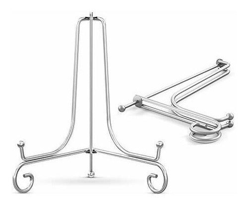 TR-LIFE Metal Folding Stand for Sign/Photo 20cm (2 Pack Silver) 0