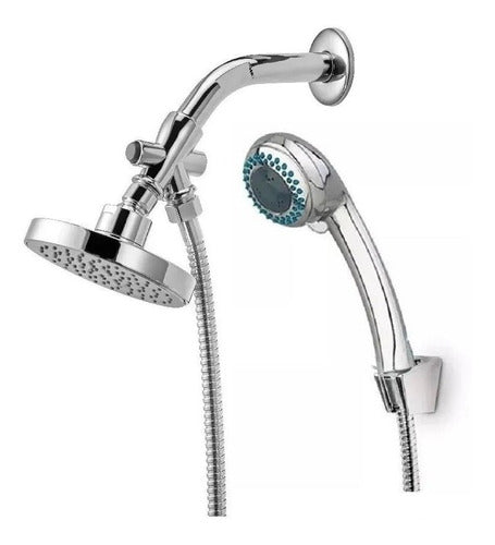 Complete Shower Kit with 4-Function Handheld Showerhead - Aquaflex 2m 0