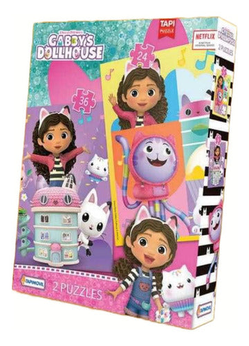 Set Rompecabezas Gabby Dollhouse Pack X2 24 Y 36 Pz 16x20 Cm 0