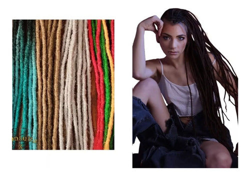 Consultaxtusrastas Extensions Dreadlocks Rastas Sintéticas Finas 50cm X 5unid 0