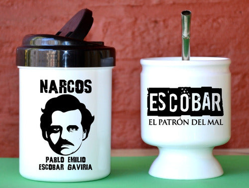 Athenas Mates De Polymer Sublimado + Yerbera - Pablo Escobar 5