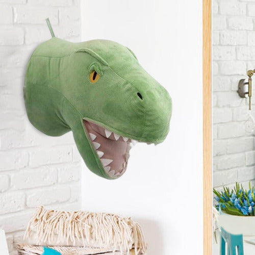 Decoração De Parede Com Cabeça De Dinossauro Decoração Verde 2