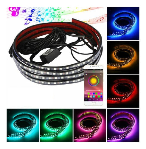 4 Tira Led 5050 Ap Rgb Audioritmica Exterior 72 Led 120cm Bt 3