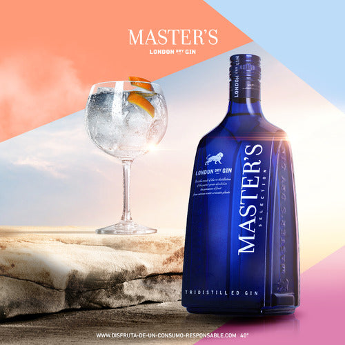 Gin Masters 700ml Pack 4 Botellas + 4 Copas Alcohol Promo Tx 5