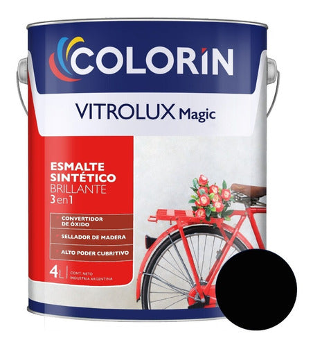 Vitrolux Esmalte Sintetico Negro Brite 4 Lts Colorin Iacono 0