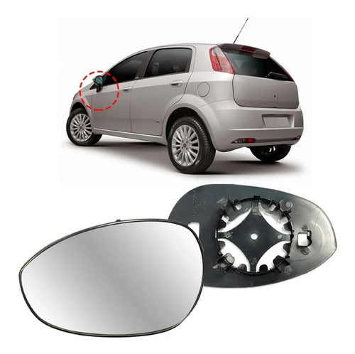 FTM Mirror Glass with Base for Fiat Punto 2007 to 2017 2