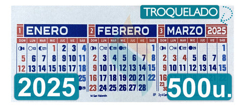 2025 Calendario Tri Mensual Mignon 19x8 X500u 0