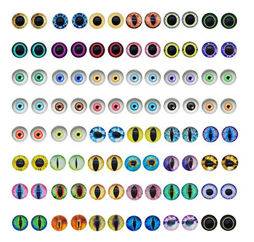 Jjg Round Glass Dragon Eye Owl Cat Eyes Gem Cover Dome Cabochons 120pcs 6mm 0