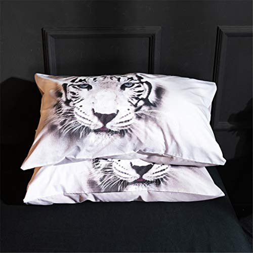 Juego De Cama De Tigre Blanco De Cama Doble Tamaño Doble Est 4