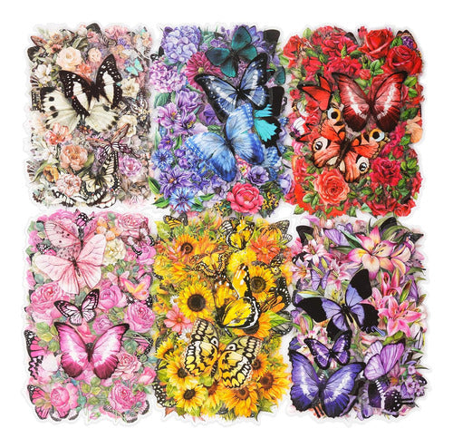 Knaid Mariposas Y Flores Transparentes Para Journaling, 90 Cm² 0