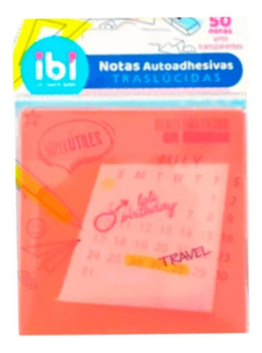 IBI Translucent Sticky Notes 50 Sheets 76x76 Mm 1