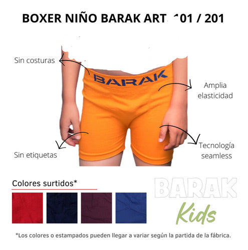 Barak Pack X2 Boxer Niño Algodon Sin Costura Talle 4 16 2