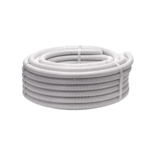 Pack of 4 White Flexible Ignifuge Corrugated Pipe 3/4x25m 0