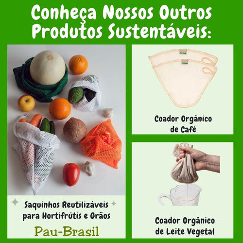 Coador Infusor Chá Tecido Algodão Sustentável Tamanho Ideal 4