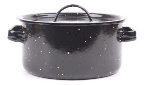 Enamelled Saucepan with Handles and Lid No. 20 Kufo Kitchen 0