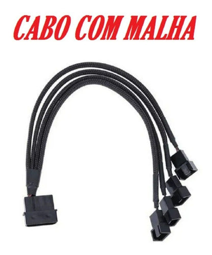 Cabo Adaptador Multi Fan Hub Splitter Molex Cooler 3 4 Pinos 1