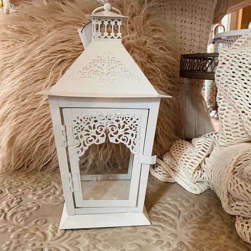 D&F Diseño en Cemento Decorative White Lantern 27cm Aa1 1