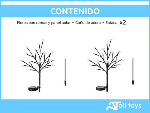 Alitrade Set X 2 Luces Solares Estaca Multicolor Cálida Flores 70cm 7