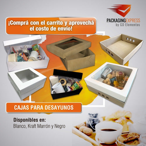 Cajas Para Desayunos Mediana Cookies Con Visor Pack X 10 4