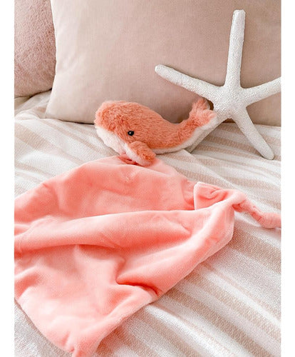 Mon Ami Coral Whale Knotted Lovie Security Blankie 13.5, Pel 3