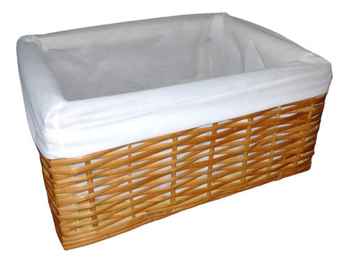 DF Hogar Decorative Wicker Baskets with Washable Fabric 0