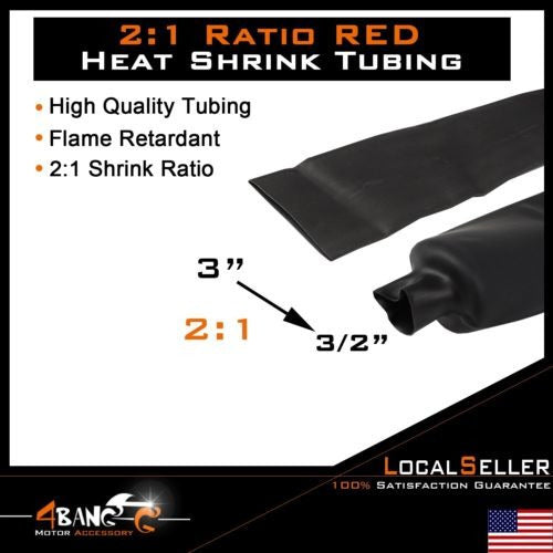 Auto Accessories 10' (Feet) 3 Heat Shrink Tubing - 2:1 Ratio 0