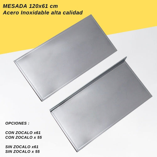120 cm Kitchen Stainless Steel Blind Countertop (without Sink) Thick 100% Quality with or without Rear Splash + Free Shipping 1