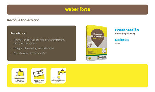 Weber Forte Revoque Fino Exterior X 25kg 1