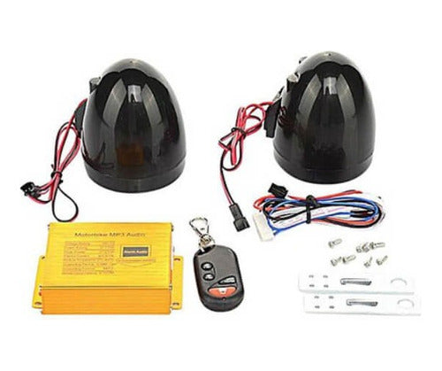 Motorcycle Speaker Alarm Radio with USB SD 0