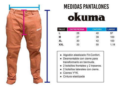 Okuma Convertible Cargo Fishing Trekking Pants for Men 2