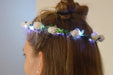 LED Flower Headband Hawaiian Party Tiara White 3