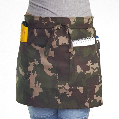 Short Camouflage Apron with 2 Pockets and Dividers - Premium Quality 0