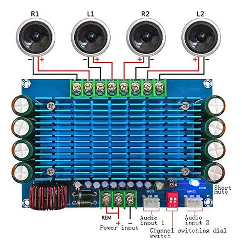 Taidacent Xh-m180 Luxury Tda7850 - Amplificador De Altavoz P 4