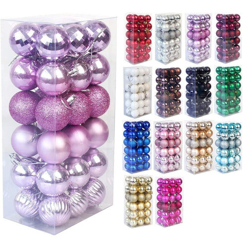 Loaengeo 36 Shatterproof Christmas Tree Balls Light Purple 4cm 0