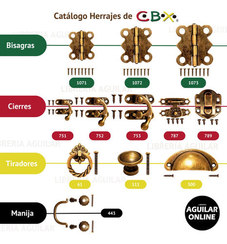 CBX X10 Metal Hinges Closure 27x16mm for Wooden Boxes 787 3