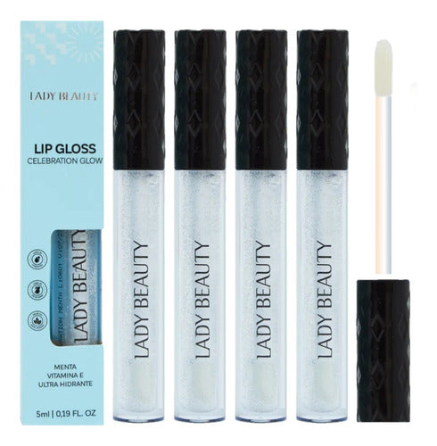 12 Lip Gloss Celebration Glow Menta Lb45 Lady Beauty Atacado 0