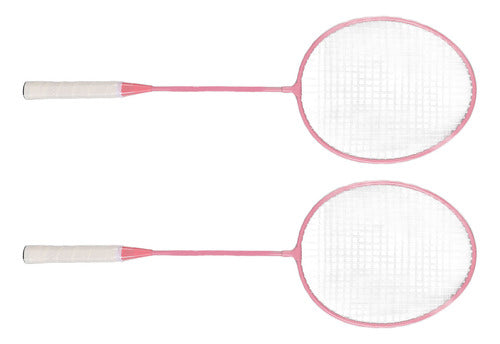 Conjunto De Raquete De Badminton Rosa K1134 Raquete De Liga 1