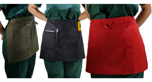 Exclusive Black Short Apron for Waiters/Waitresses with Multiple Pockets and Dividers 1