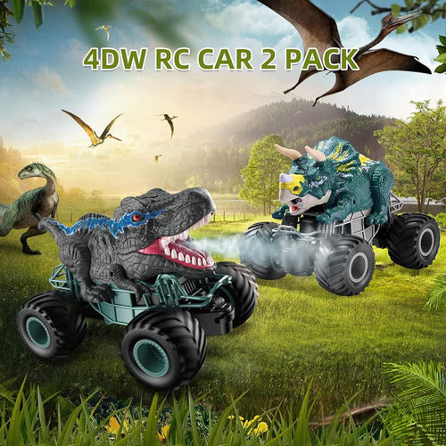 Yamaester 2 Pack Rc Dinosaur Cars Juguetes De Camión De Cont 2