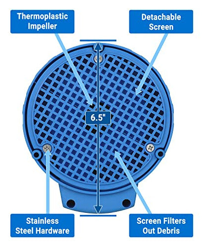 Dekopro Bomba Agua Sumergible 1/3 Hp 2450Gph Termoplástica Eléctrica 4