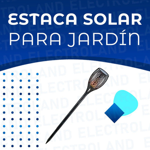 Electroland Led Antorcha Efecto Fuego Luz Solar Exterior Jardín Estaca 1