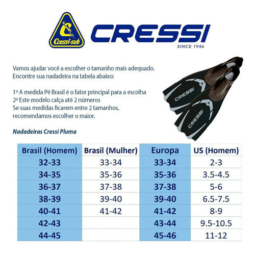 Cressi Pluma Snorkeling Fins Size 45/46 5