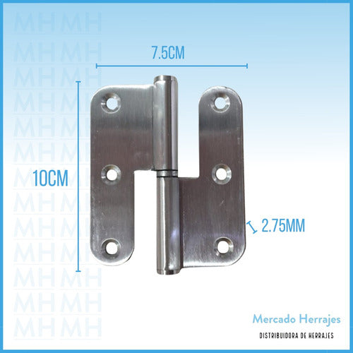 Bronzen Pomela Hinge Stainless Steel 90x75x2.75mm 2