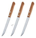 Renkai Set Cubiertos X3 Cuchillos De Mesa Mango Madera Cocina Asado 0