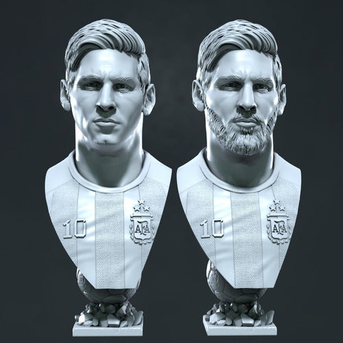 3D Printed Lionel Messi Bust Figure with Beard - Detta3D 7