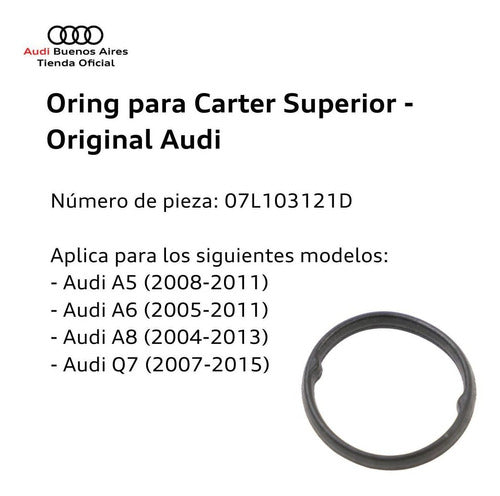 Audi Oring for Superior Oil Pan A6 2005 to 2011 1