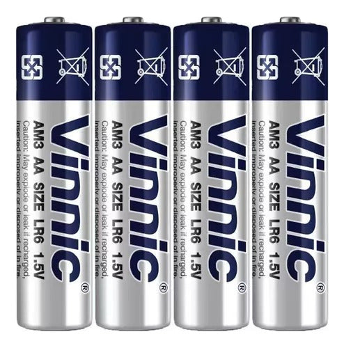 Pilas Alcalinas Doble Aa X4 Batería Calidad Vinnic 0